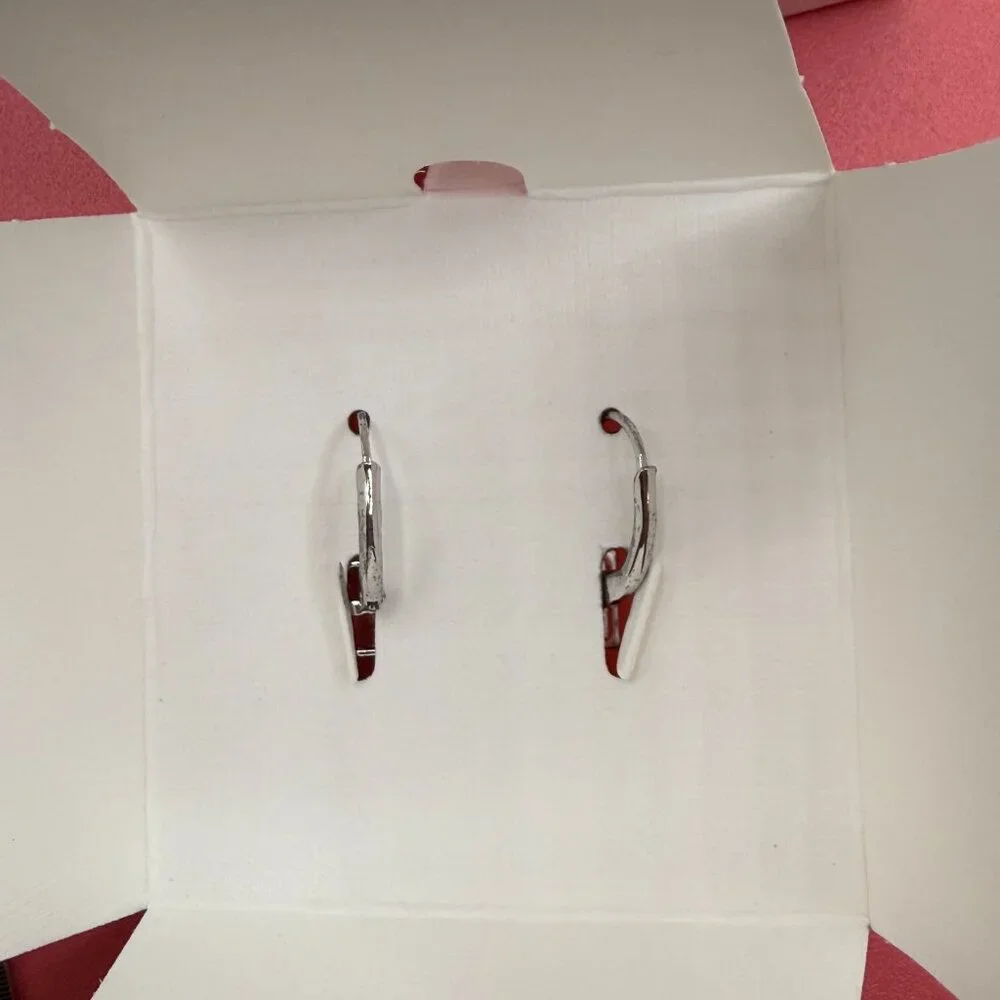 Diamonique New in Box Sterling Silver Emerald Cut CZ Earrings QVC - Picture 12 of 13